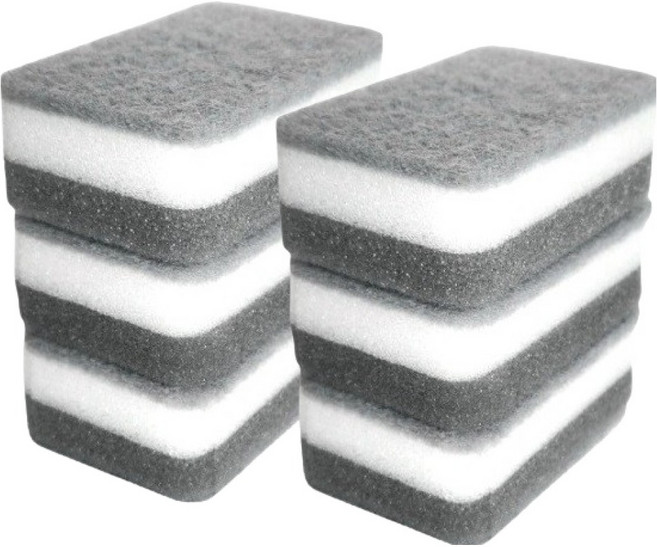 생활을그리다 스펀지 양면 수세미 그레이, 1개입, 6개