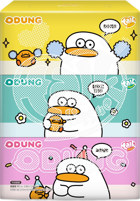 톡티슈 오둥이 미용티슈 2겹 200p x 3종 세트, 200매, 3개