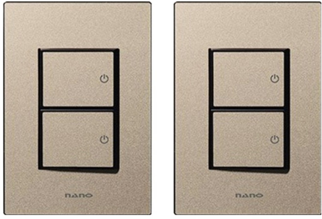 nano Monogold 簡約現代設計 獨特色彩 室內裝潢開關 2開 黑色, 2個