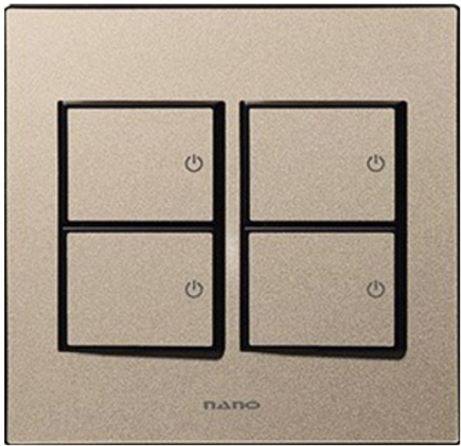 nano Monogold 簡約黑色 雙聯用 4開關, 1個
