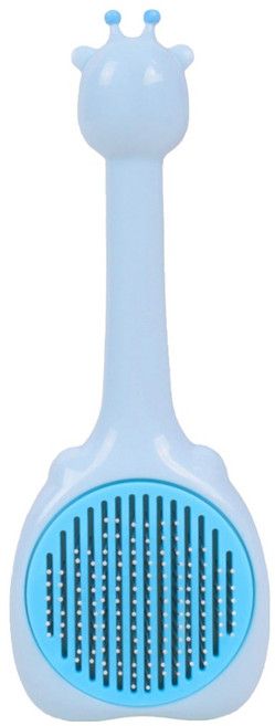 딩동펫 반려동물 기린 원터치 브러쉬, 블루, 1개