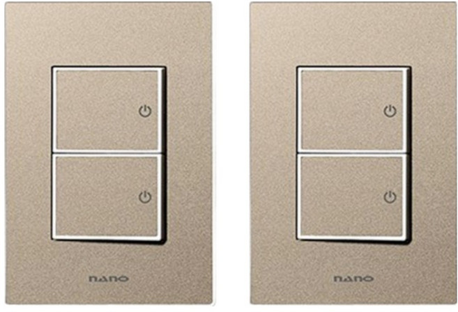 nano Monogold 簡約現代設計 獨特色彩 室內裝潢開關 2開 白色, 2個