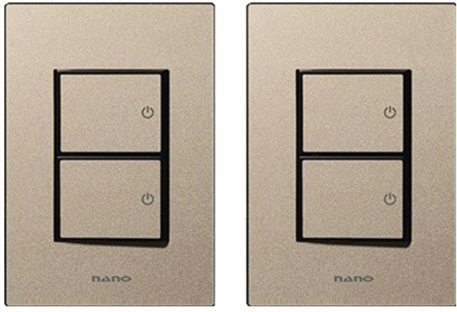 nano Monogold 簡約黑色 3路 2開關, 2個