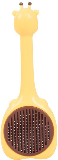 딩동펫 반려동물 기린 원터치 브러쉬, 옐로우, 1개