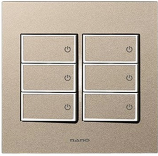 nano Monogold 簡約現代設計 獨特色彩 室內裝潢開關 2聯用 6孔 白色, 1個