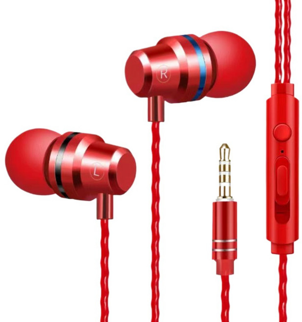 KODACHIEF 고급 유선 이어폰 3.5mm 레드