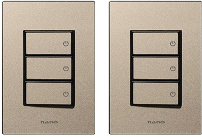 nano Monogold 簡約現代設計 獨特色彩 室內裝潢開關 3開 黑色, 2個