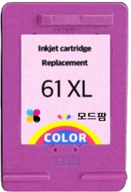 모드팜 대용량 HP DeskJet 1510 1050 1000 2050 2540 프린터용 호환 재생 잉크 HP 61XL, 컬러, 1개