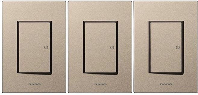 nano Monogold 簡約現代設計 獨特色彩 室內裝潢開關 1開 黑色, 3個