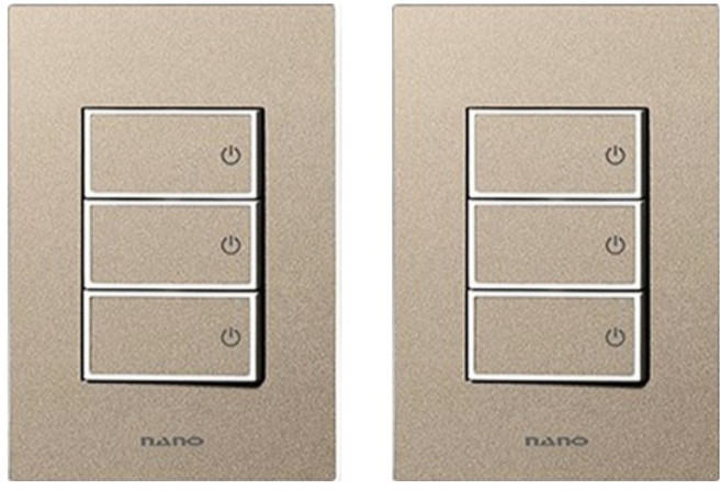 nano Monogold 簡約現代設計古董色感室內裝潢三孔開關 白色, 2個