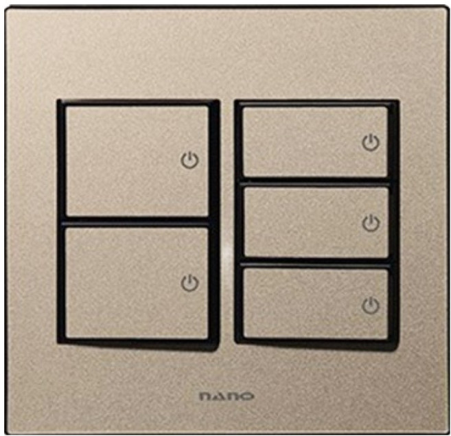 nano Monogold 簡約現代設計 獨特色彩 室內裝潢開關 2聯用 5孔 黑色, 1個