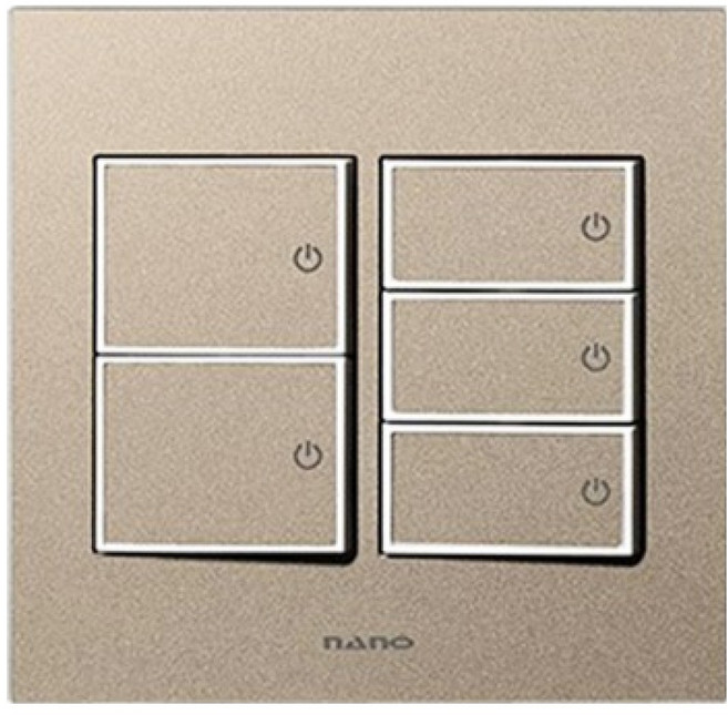 nano Monogold 簡約白色雙聯5開關, 1個