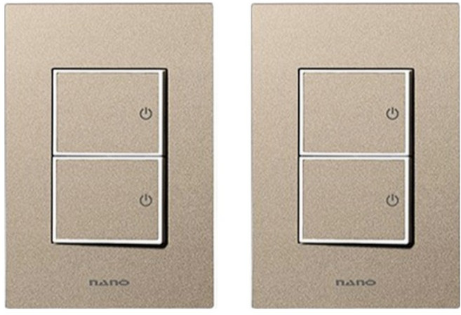 nano Monogold 簡約現代設計 獨特色彩 室內裝潢開關 3路2開 白色, 2個