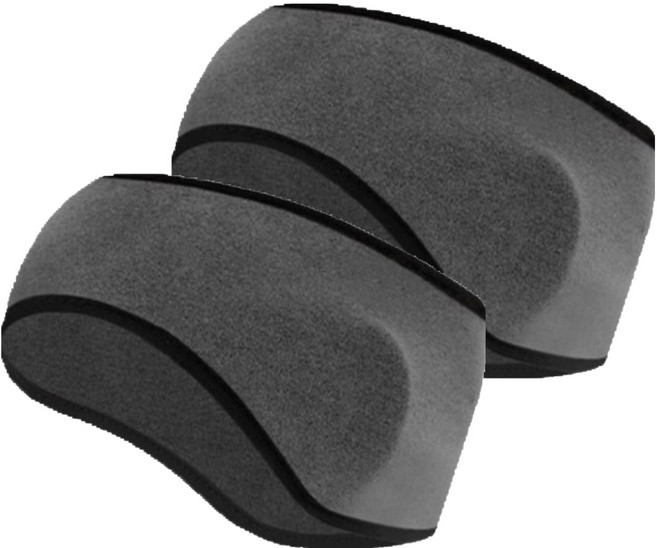 코지앤칠 기능성 러닝 헤어밴드 귀마개, 그레이, 그레이, 2개