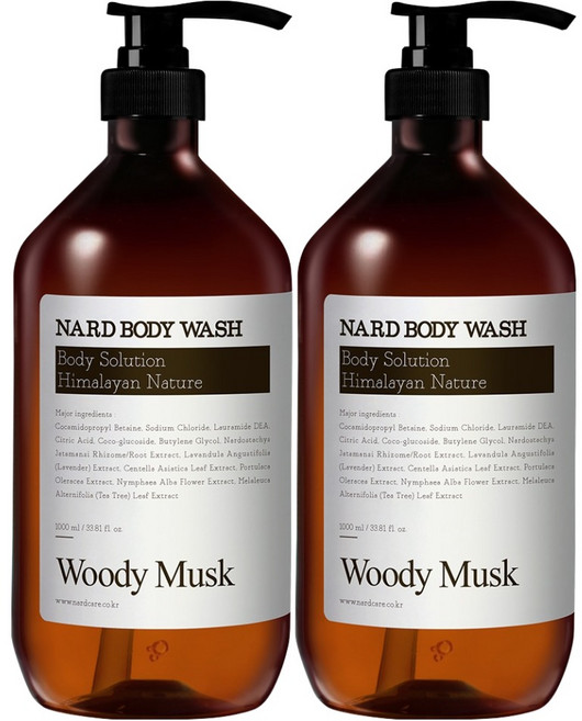 나드 바디워시 우디머스크, 1L, 2개