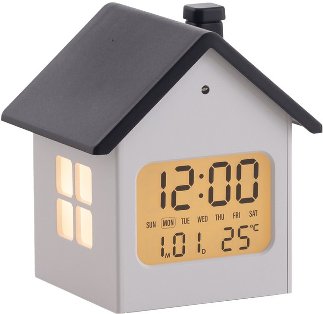 플라이토 루미홈 인테리어 LCD 탁상시계, 블랙