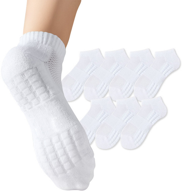 롱런해빗 삼중 쿠션 단목 스포츠 양말, 회이트, 7개