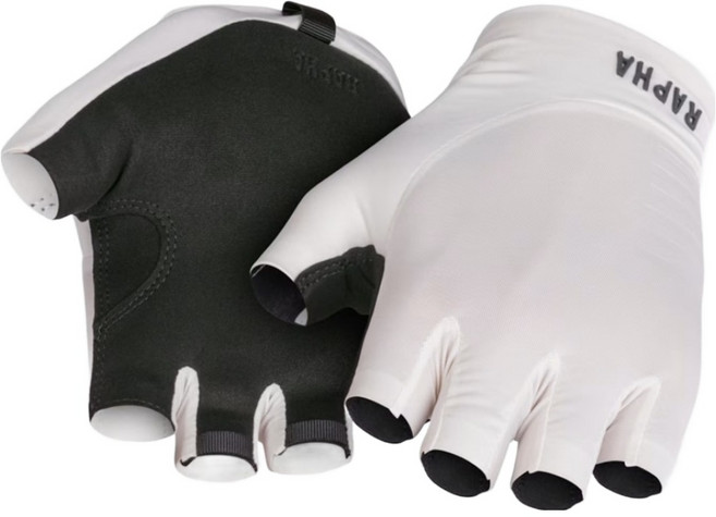 라파 프로 팀 사이클링 미트 반장갑 양손착용 세트, 화이트, 1세트