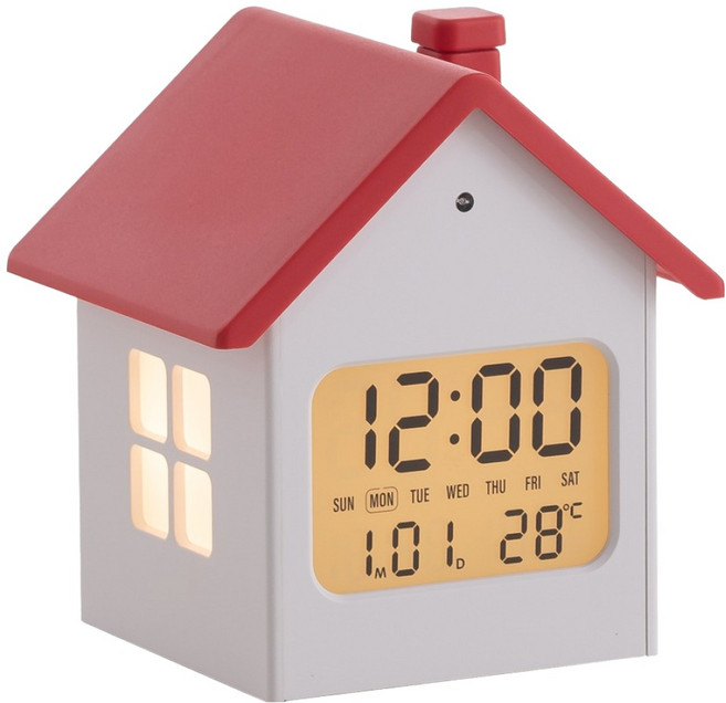FLaiTO Lumi Home 室內裝飾 LCD 桌鐘, 紅色