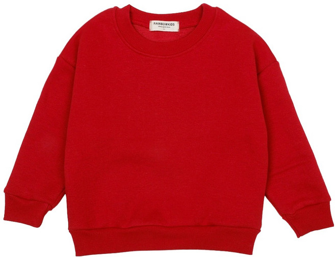 Rainbow Kids 兒童款冬季日常刷毛大學T