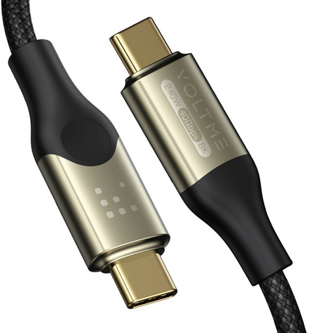VOLTME UTRON USB4 8K 40Gbps 240W Type-C 超高速充電線, 混合色, 1個, 1.2m