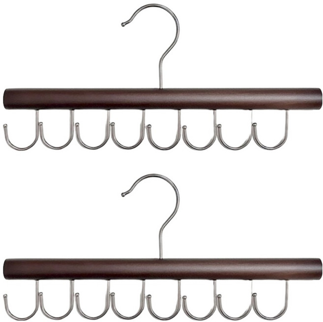 쥬롬 회전후크 다용도 모자 가방걸이, 다크 브라운, 2개