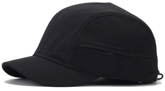 하루이 캠핑 마라톤 러닝용 스포츠 짧은챙 모자, 블랙, 1개