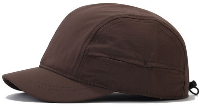 하루이 캠핑 마라톤 러닝용 스포츠 짧은챙 모자, 브라운, 1개