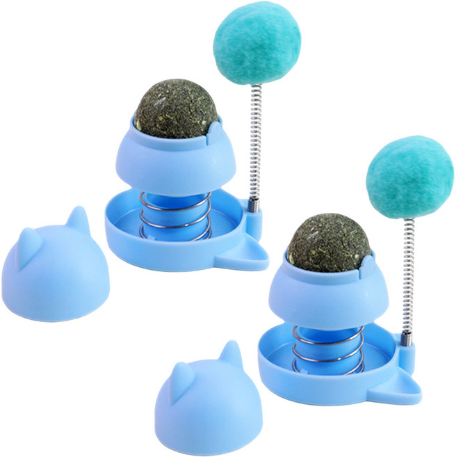 旋轉貓薄荷球, 藍色, 2個