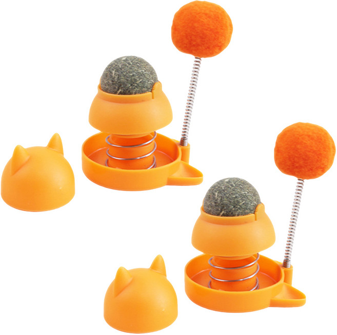 旋轉貓薄荷球, 橘色, 2個