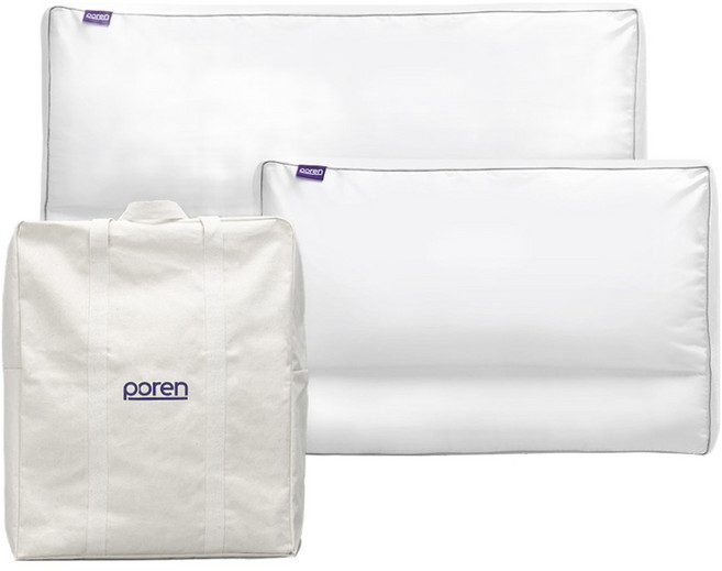 포렌 오리지널 에코플루피 경추베개 + 와이드베개 세트, 화이트, 1세트