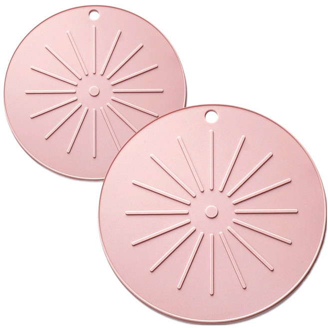 리빙안 실리콘 인덕션 보호매트 소 + 대 세트, 1세트, 핑크