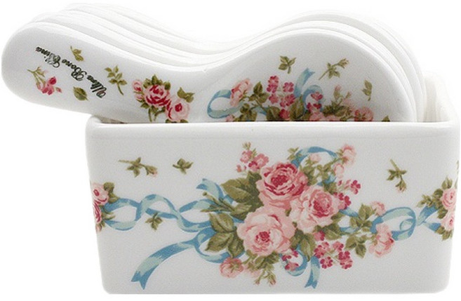 에스엠에프 잉글랜드 원형 수저받침 5p + 마요네즈통 세트, 화이트, 1세트