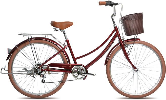 코난트 여성용 샤프란 2607 26 자전거 방문설치, 버건디, 1개, 170cm