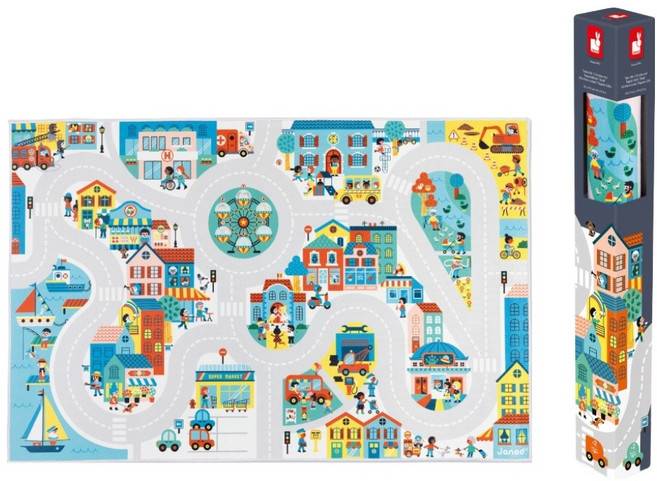 Janod 情境遊戲墊 城市街道, 城市街道 多色