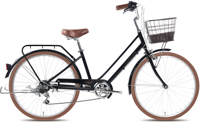 코난트 여성용 샤론2607 시마노7단 알로이 클래식 26 자전거 방문설치, 블랙, 1개, 180cm