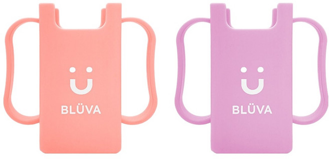 블루바 유아용 미니팩 홀더컵 2종 세트, 핑크, 퍼플, 1세트