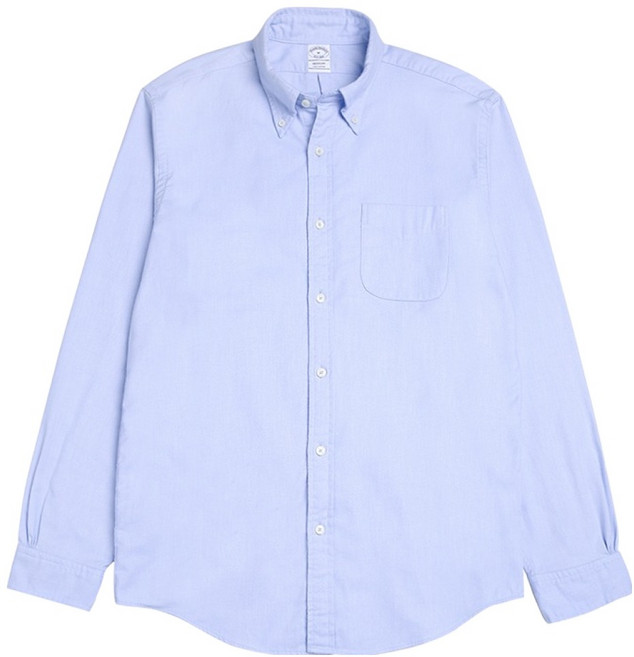 BrooksBrothers 男士標準版型法蘭絨素色棉質襯衫