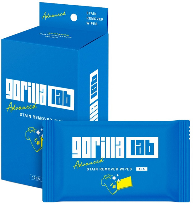 고릴라랩 의류 얼룩 클리너 쏙티슈 10p, 혼합색상, 1세트
