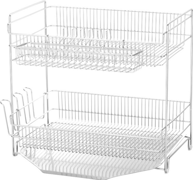 리빙제이 리얼 올스텐 304 자이언트 특대형 식기 건조대, 2단, 실버, 1개