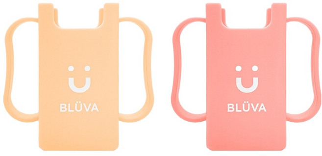 블루바 유아용 미니팩 홀더컵 2종 세트, 스킨, 핑크, 1세트