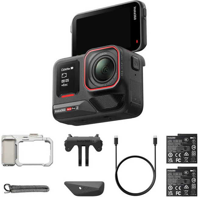 인스타360 듀얼배터리 스냅샷 액션캠 Ace Pro 2, 문라이트 실버