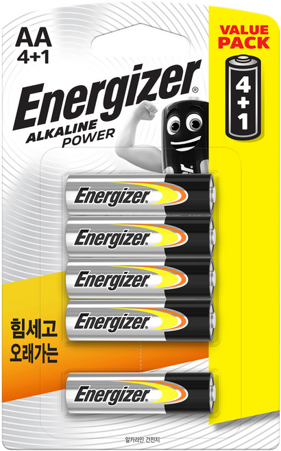 에너자이저 알카라인 AA 건전지, 5개입, 1개