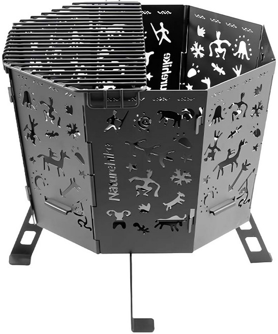 Naturehike 挪客 圖騰折疊焚火台 黑色, 1個