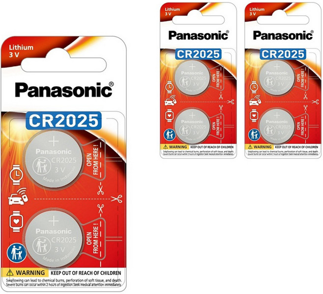 파나소닉 파워세이프티패키지 리튬 코인건전지 CR2025, 2개입, 3개