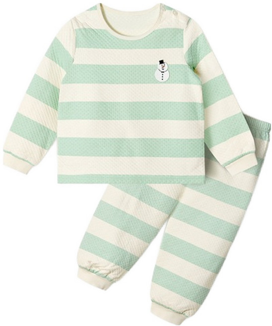 유니프랜드 아동용 스노우맨 삼중지 면 9부 보온내의 상하의 세트