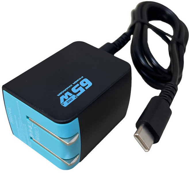 IINE 良值 SWITCH2 65W快充變壓器, 1個, L1193, 黑藍色