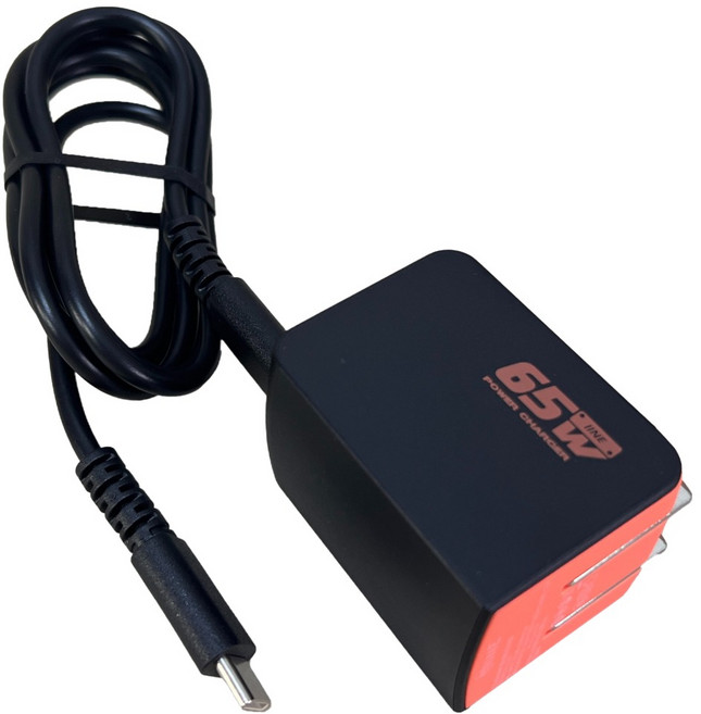 IINE 良值 SWITCH2用 65W快充變壓器, 1個, 黑橙色, L1192