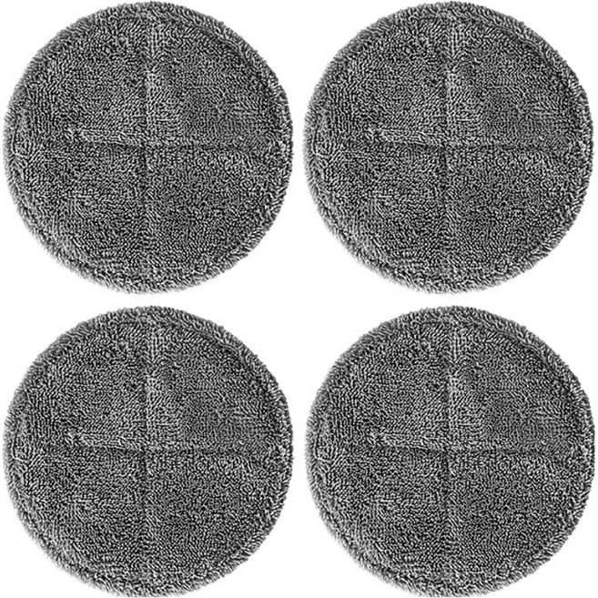 물걸레패드 물걸레청소기 전기종 호환 원형 극세사 패드 다크그레이 23cm, 4개