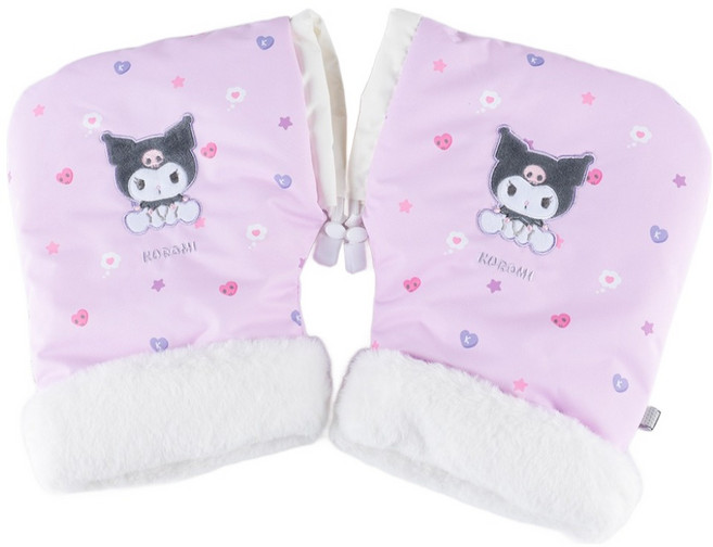 산리오 쿠로미 패턴 킥보드 장갑, 퍼플, 1개